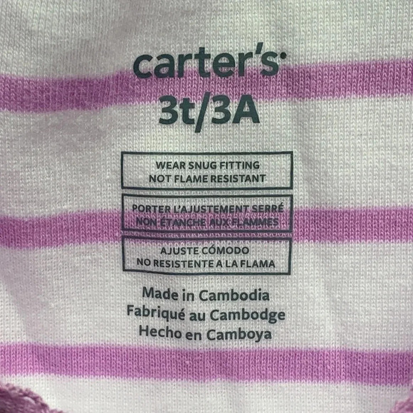 Carter’s Graphic Striped Cotton Tee Shirt 3T - Picture 4 of 5